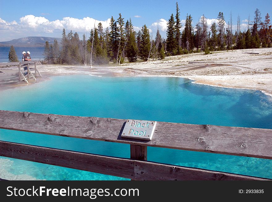 A thermal pool called black pool in Yellowstone National Park.