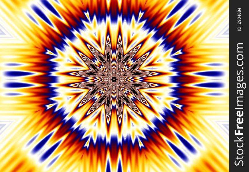 Computer generated symmetric fractal design. Computer generated symmetric fractal design