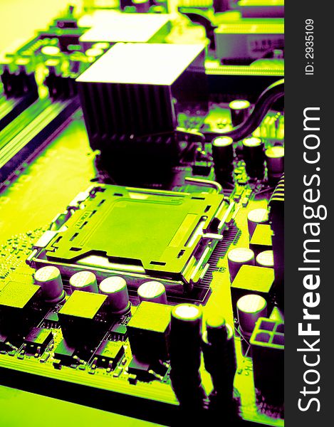 Closeup of Computer motherboard - great use as background