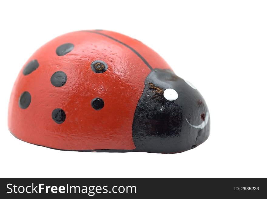 Ladybird toy isolated on ehitr
