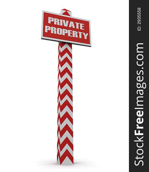 Very beautiful three-dimensional illustration, figure. Post private property. 3D