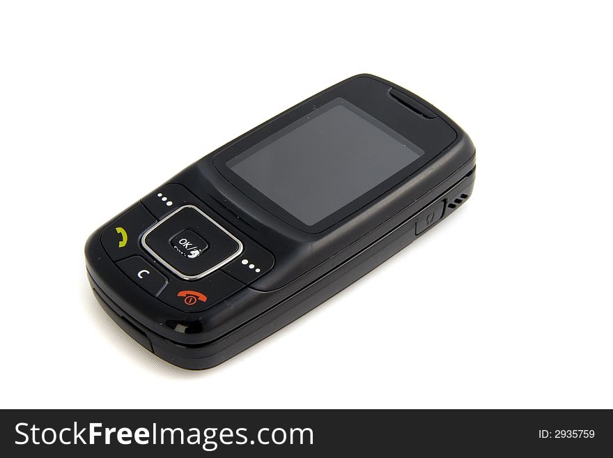 Photo of a mobile phone isolated on a white background