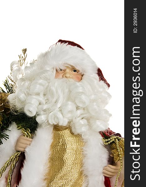 Santa Claus figure facing front on white background. Santa Claus figure facing front on white background