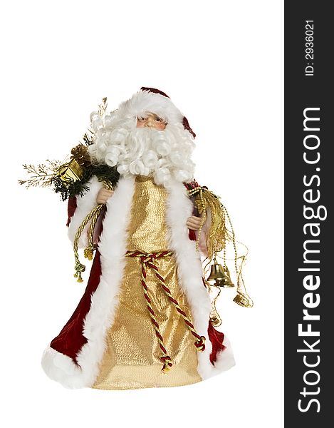 Santa Claus figure full length facing front on white background