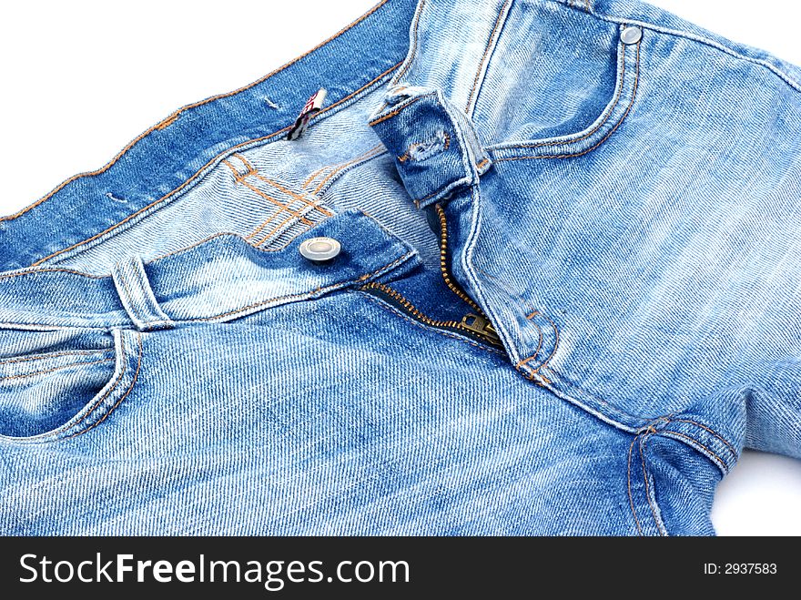 Isolated Part Of Female Jeans.