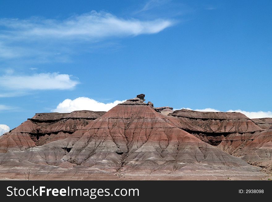 Rock formations in the Painted Desert of Arizona