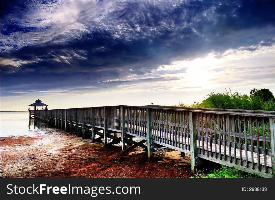 Photo of colorful ocean view.