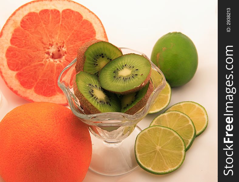 A variety of fresh fruit sliced and ready to be eaten