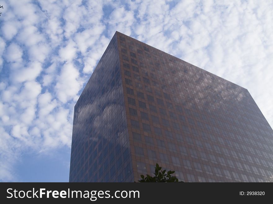 Clouds reflected in windows