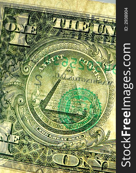 One dollars, monetary denominations, close up. One dollars, monetary denominations, close up