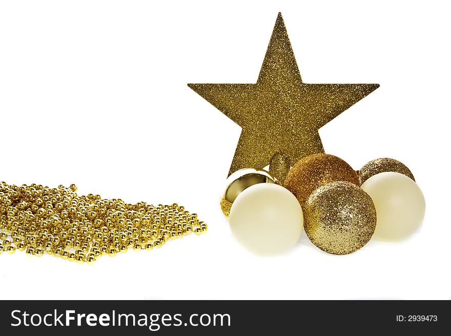 Gold Christmas Baubles 7 Star