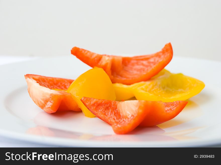 Slices of pepper-close up. Slices of pepper-close up.