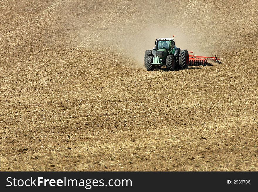 Tractor on the field