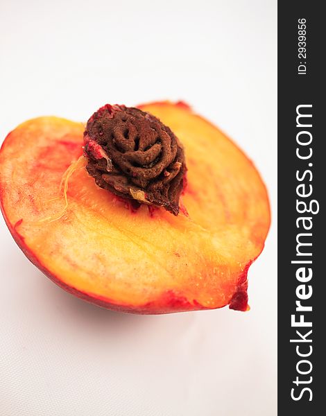 You can almost smell this fresh succulent peach as it was sliced open. You can almost smell this fresh succulent peach as it was sliced open