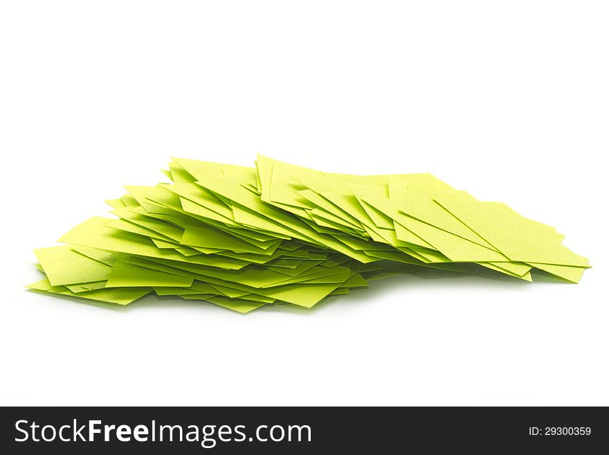 Pile of paper scrap isolated on white