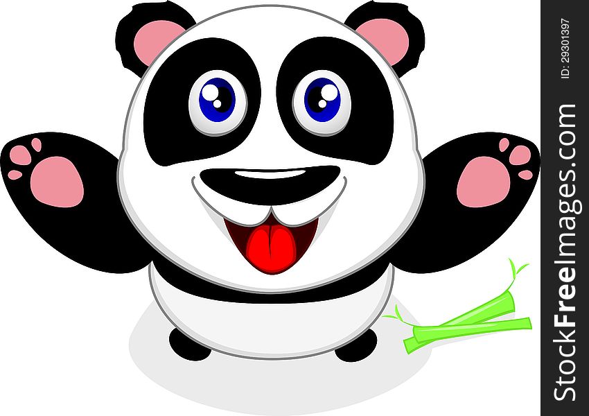 Illustration of Happy Baby Panda Laughing