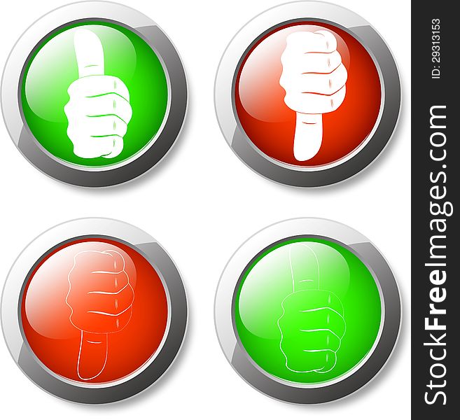 Illustration Of Like Unlike Button On Green And Red