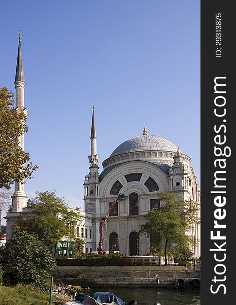 Dolmabahce mosque in the capital of turkey in istanbul. Dolmabahce mosque in the capital of turkey in istanbul