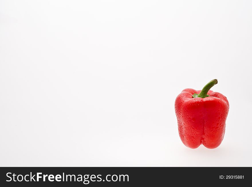 Red sweet peper on white background isolate. Red sweet peper on white background isolate