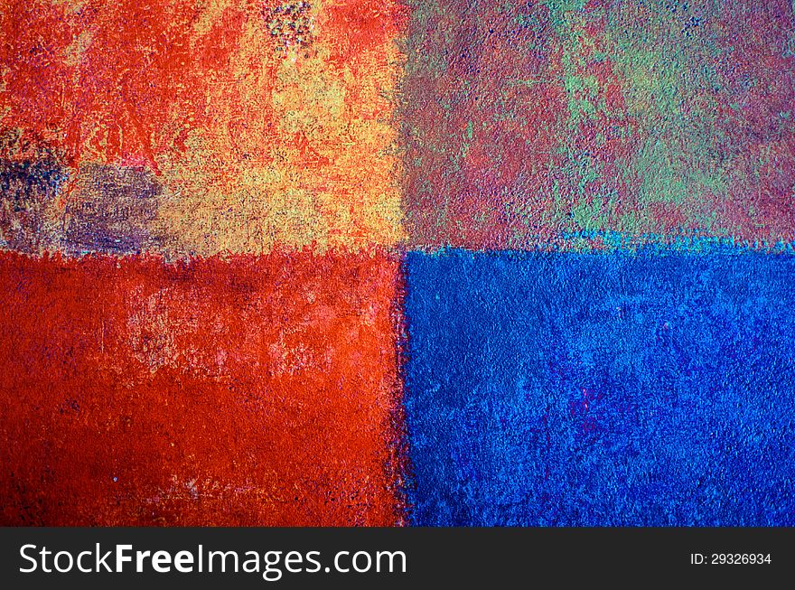 Colorful, earthy green, brown orange and blue set of four grunge textures backgrounds. Colorful, earthy green, brown orange and blue set of four grunge textures backgrounds.