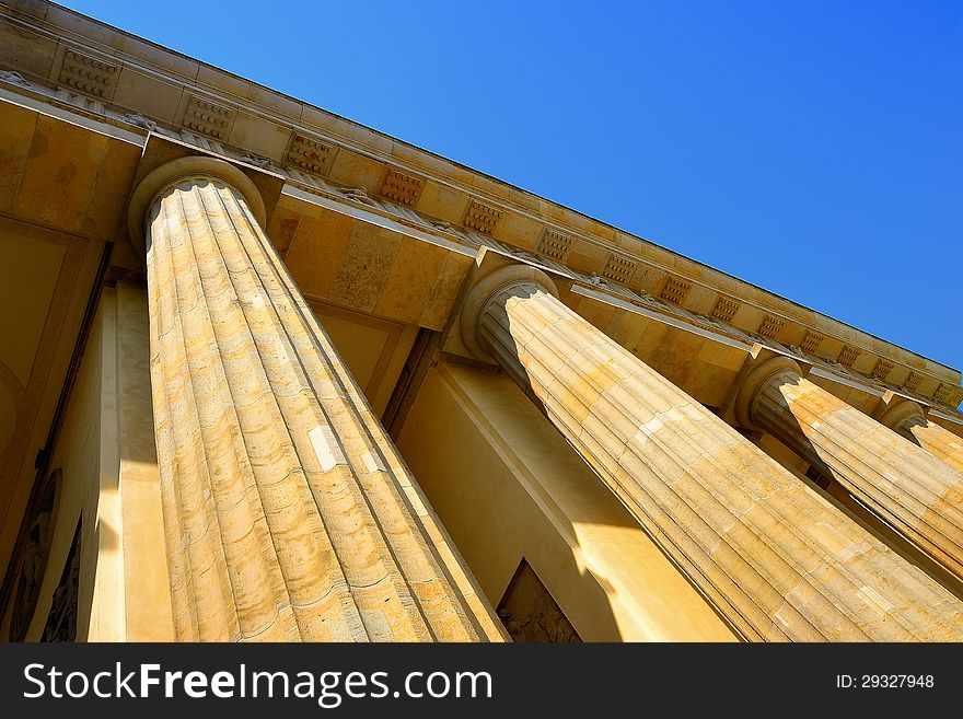 Pillars at the Brandenburg Gate in Berlin