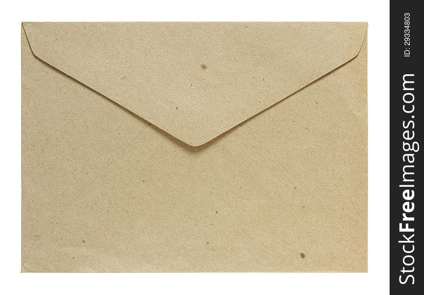 Old envelope isolated on a white background