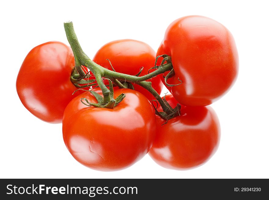 Fresh spanish red tomatoes, isolated on white. Fresh spanish red tomatoes, isolated on white