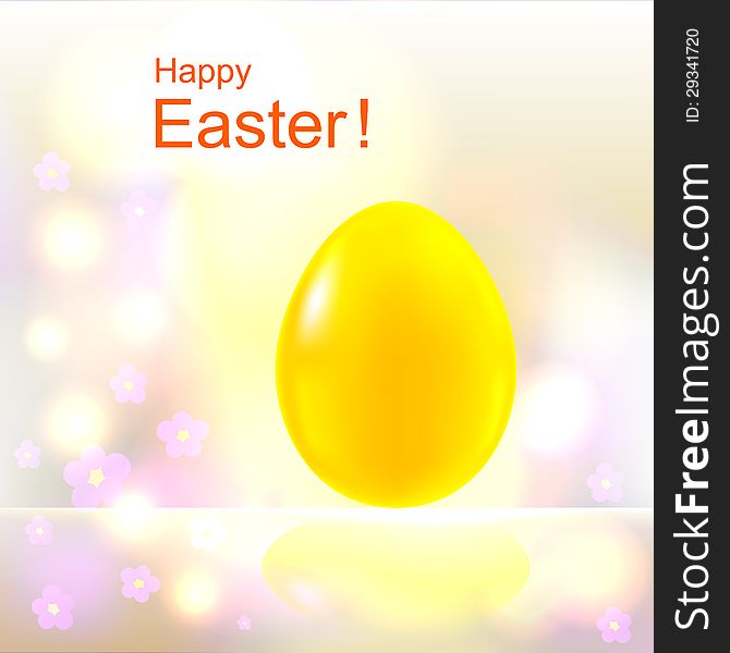 Yellow Happy Easter Egg background