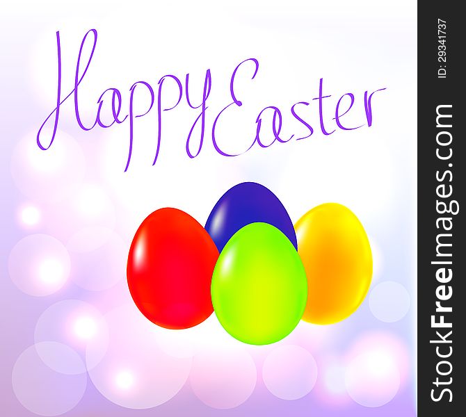 Happy Easter background with four Eggs. Happy Easter background with four Eggs