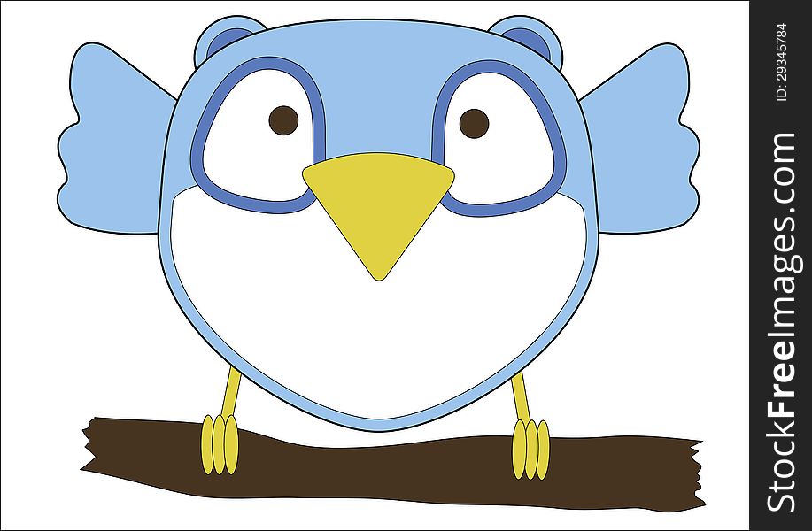 Cute little blue owl for your children