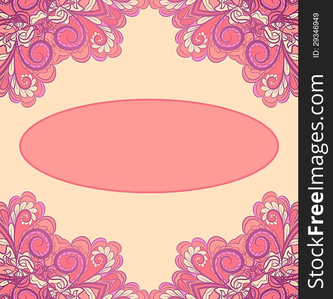 Abstract pink pattern like as oriental traditional motif with place for your text. Abstract pink pattern like as oriental traditional motif with place for your text.
