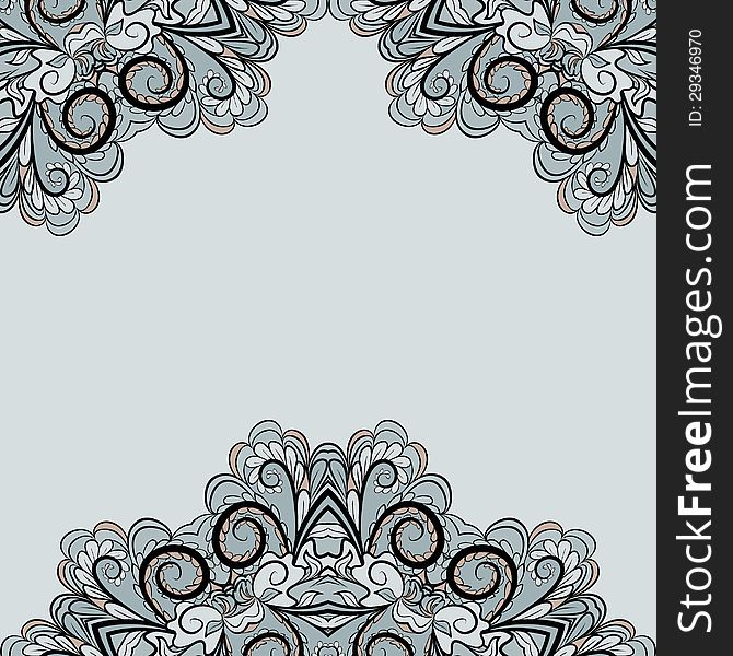 Abstract gray pattern like as oriental traditional motif with place for your text. Abstract gray pattern like as oriental traditional motif with place for your text.