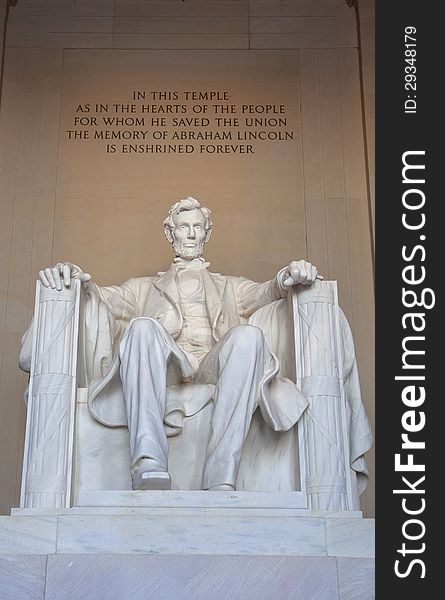 Statue of Abraham Lincoln in the Lincoln Memorial. Washington DC, USA. Statue of Abraham Lincoln in the Lincoln Memorial. Washington DC, USA.