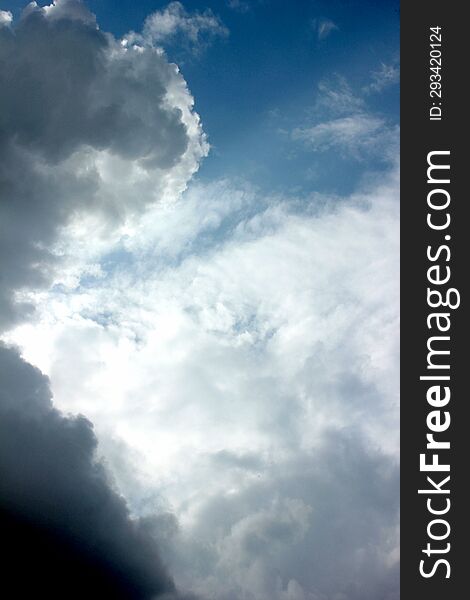 Blue Sky With Dark Overcast Clouds