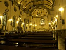 Interior Of Holy Rosary Church, Bangkok, Thailand Stock Photo