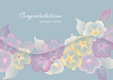 Floral Template Greeting Card With Pastel Flowers Stock Image Floral Template Greeting Card With Pastel Flowers Stock Image