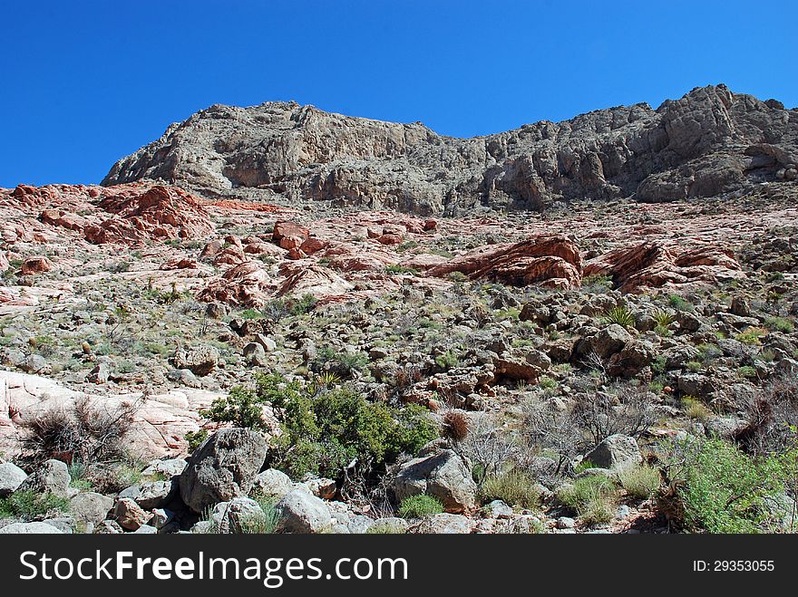 Keystone over thrust fault, Red Rock Canyon, Nevada