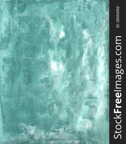 Turquoise and White Abstract Art Painting