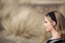 Young Woman With Beautiful Blue Eyes At The Beach Royalty Free Stock Photos Young Woman With Beautiful Blue Eyes At The Beach Royalty Free Stock Photos