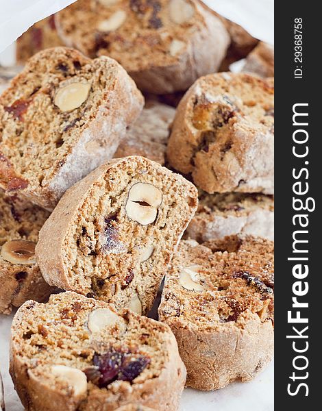 Biscotti with hazelnuts and apricots