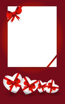 Greeting Card With Bow And Gifts Royalty Free Stock Image Greeting Card With Bow And Gifts Royalty Free Stock Image