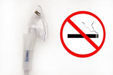 Oxygen Mask And No Smoking Sign Stock Photography Oxygen Mask And No Smoking Sign Stock Photography