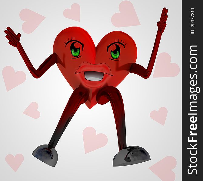 Heart figure enjoys love illustration