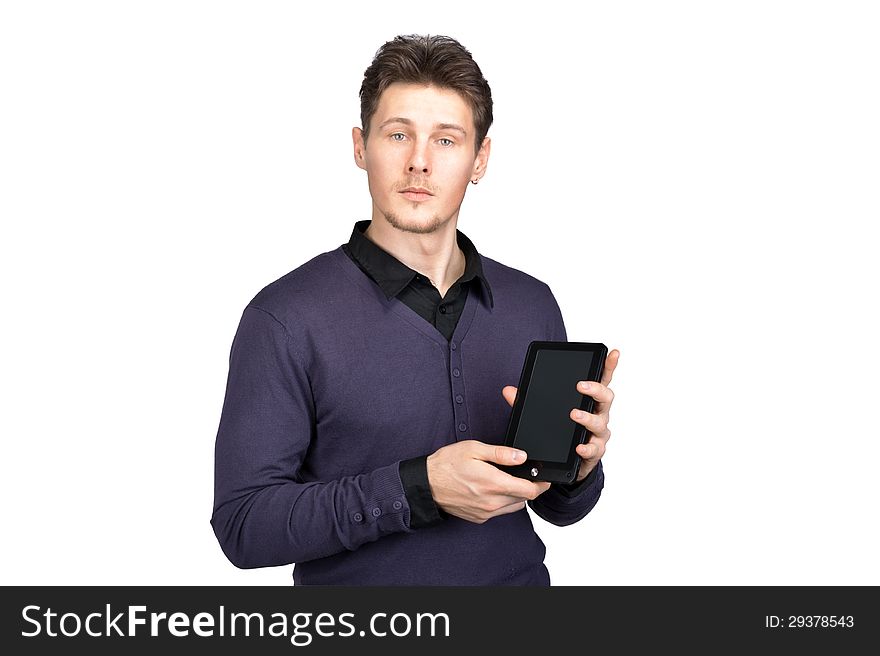 Man with a tablet in his hand