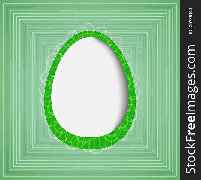 Green curly striped egg on light background, seamless pattern. Green curly striped egg on light background, seamless pattern