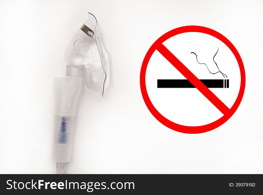 Oxygen mask and no smoking sign