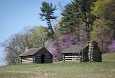 Two Log Cabins On Hill Stock Photos Two Log Cabins On Hill Stock Photos