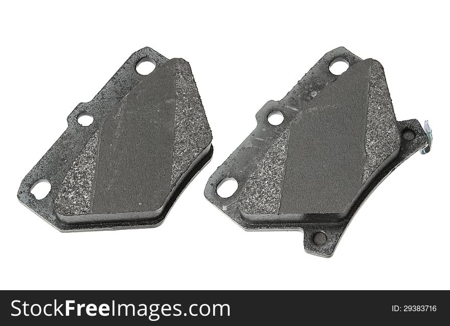 New brake pads isolated on white background