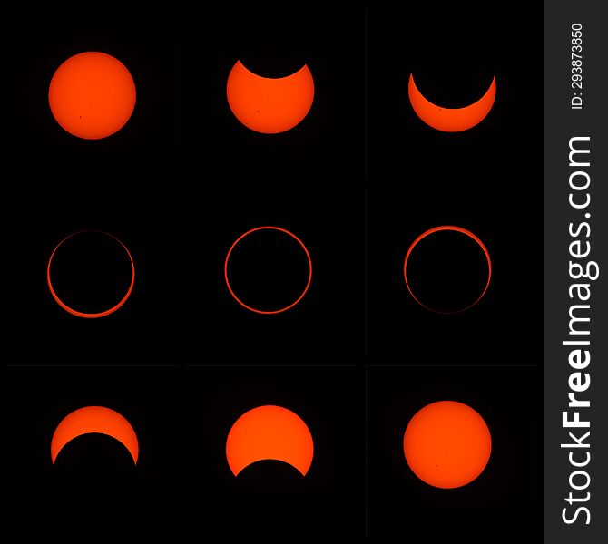 Composite Annular Solar Eclipse On October 14, 2023 In Albuquerque, New Mexico