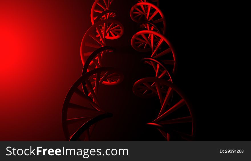 DNA Chaind and red and black background